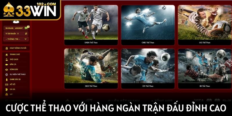 Cá cược thể thao với hàng ngàn trận đấu đỉnh cao mỗi ngày
