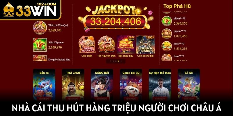 Nhà cái thu hút hàng triệu người chơi khắp châu Á